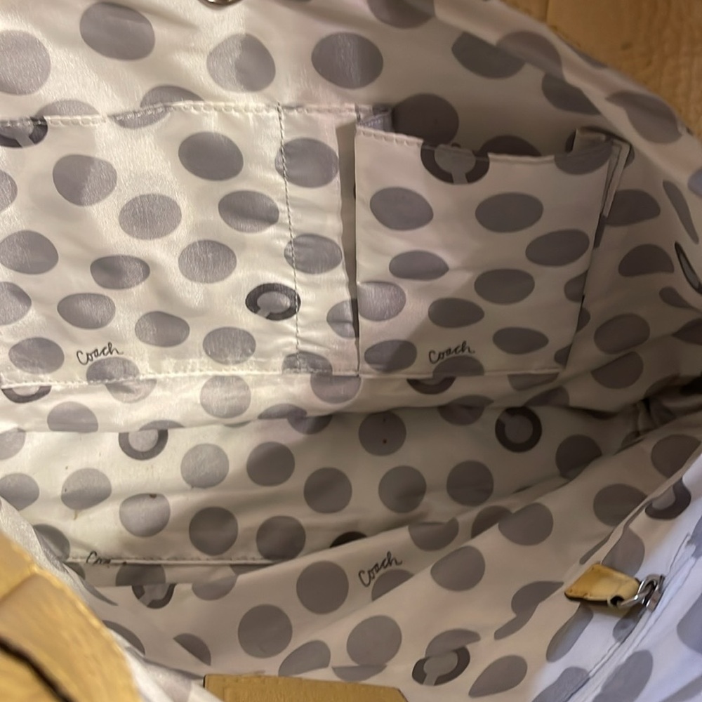 Coach Yellow Leather Tote Bag - Picture 3 of 5
